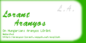 lorant aranyos business card
